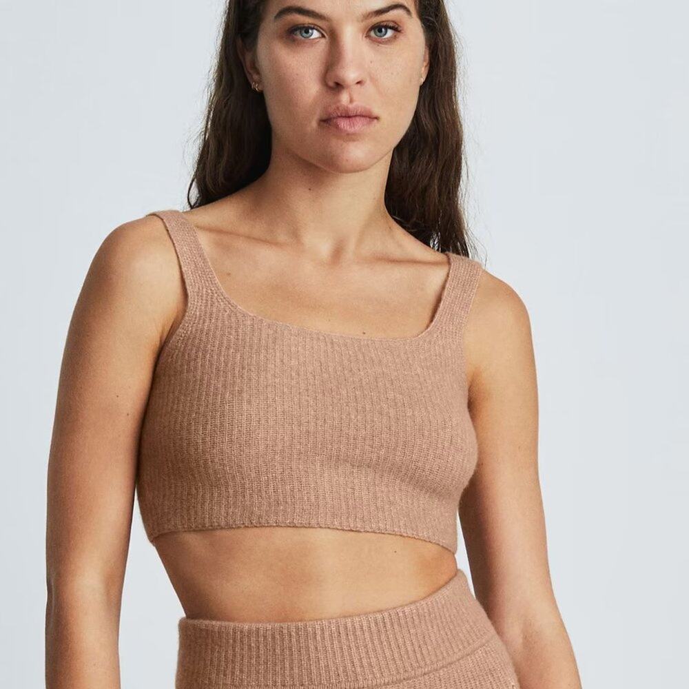 Everlane Wool Blend Cropped Tank Top‎ Size M NWT